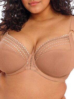 Elomi Matilda ✨ Plunge Underwire Bra 32K Caf Au Lait EL8900CAT NWT